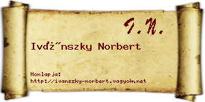 Ivánszky Norbert névjegykártya