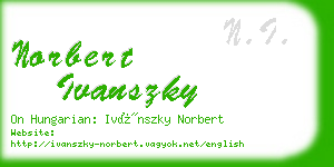 norbert ivanszky business card